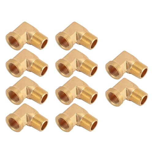 Schlauch Ellbogenanschluss Solid Messing 90 Grad Gartenschlauch Ellbogenadapter 3/8in npt männlich bis weibliche Pfeife für Hausverbesserung Gartenumbau 10 Prozent von plplaaoo