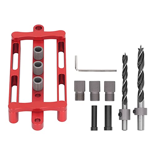 Selbstzentrierende Dübel -Jig präzise Positionierungslochbohranleitung Aluminiumlegierung Holzbearbeitungswerkzeug für Tischlerprojekte mit 8 mm 10 -mm -Bohrärmel von plplaaoo