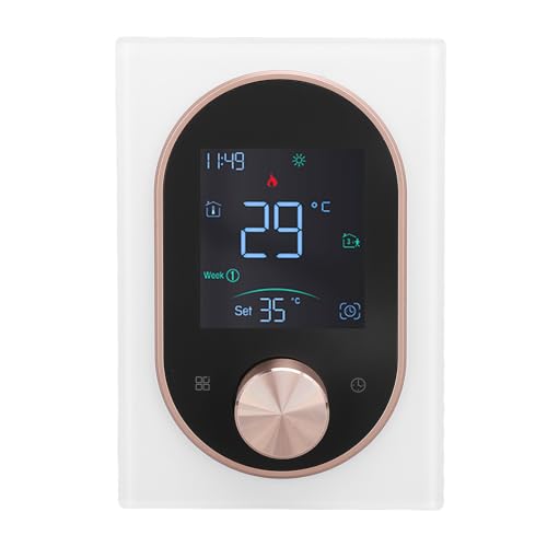 Smart Electric Heizung Thermostat Farbe LCD Touchscreen Programmierbares Steuerungsregelung Temperaturregulierung für Home Office Hotel AC 95 V bis 240 V ABS Aluminiumlegierung (Normales Modell) von plplaaoo