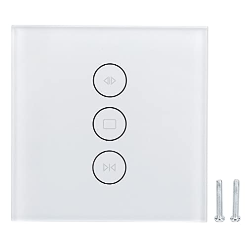 Smart WiFi Curtain Switch Touch Panel Timer App Voice Control für Home für Tuya EU Plug 110‑240V Smart Home Automation für Office Building Ausstellung Hall Villa Apartment Room (Weiß) von plplaaoo