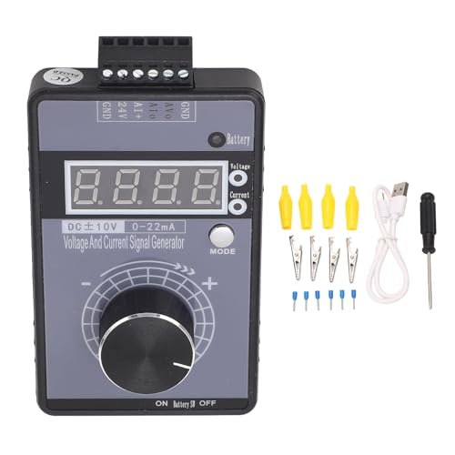 Spannungsstrom -Signalgenerator hohe Genauigkeit Handheld einstellbare analoge Simulator für SPS -Panel -Debuggen und Tests mit USB -Kabelschraubendreher und Krokodilclips von plplaaoo