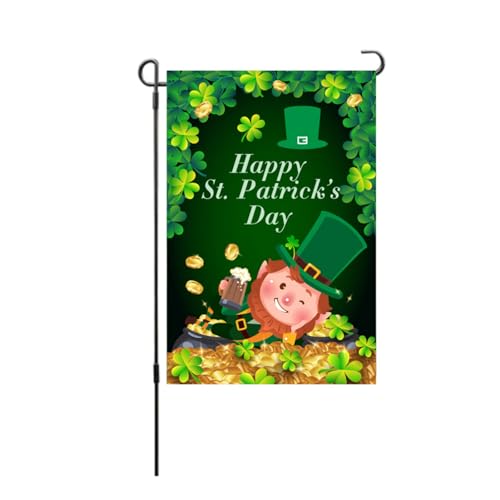 St. Patricks Day Gartenflagge doppelseitig lebendige wetterfeste Polyester -Dekorationsflagge für Veranda Rasendeck Hinterhof 17.7x11,8 Zoll (S30) von plplaaoo