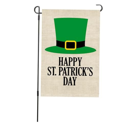 St. Patricks Day Gartenflagge doppelseitig verblührende dekorative Polyesterblattflagge für Rasen Hof Party Outdoor Dekor (S04) von plplaaoo
