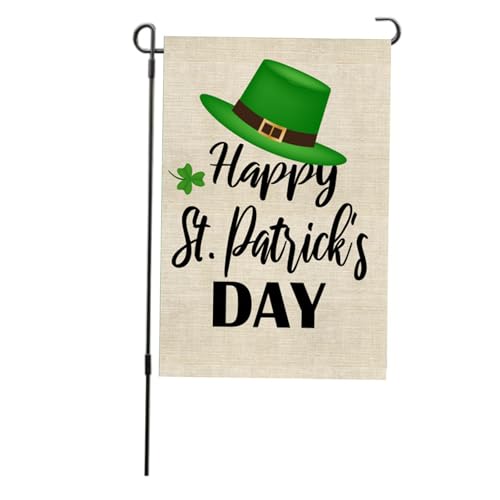 St. Patricks Day Gartenflagge doppelseitig verblührende dekorative Polyesterblattflagge für Rasen Hof Party Outdoor Dekor (S06) von plplaaoo