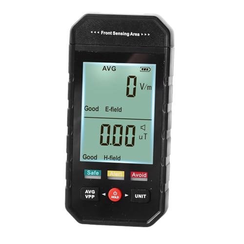 Strahlungsdetektor EMF -Meter digitaler elektromagnetischer Feldtester mit großem LCD -Bildschirm 3 Farblichtanzeige Hörer visueller Alarm für Home Office Industrial Use ABS von plplaaoo