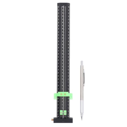 T Typ Scribing Lurer Aluminiumlegierung Multifunktional tragbarer Holzbearbeitung Lineal T Square mit Stift für die Vermittlung von Schiebern geätzter Schaltplatten CNC (Metrik 16 cm) von plplaaoo