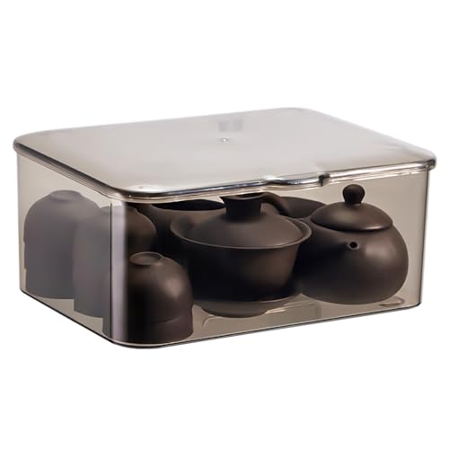 Tea Set Storage Box Transparent Large Capacity Multifunction Dustproof Tea Cup Teapot Organizer with Lid for Home Office Tea Lovers Premium PS Material 23.7x19x10cm Tea Set Storage Box Transparent Large Capacity Multifunction Dustproof Tea Cup Teapot Organizer with Lid for Home Office Tea Lovers Premium PS Material 23.7x19x10cm von plplaaoo