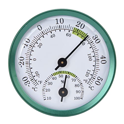 Thermometer Hygrometer, Analoges Thermo-Hygrometer Geeignet, Luftfeuchtigkeitsmessgerät mit Metallring für Häuser, Gewächshäuser, Gärten, Autos usw von plplaaoo