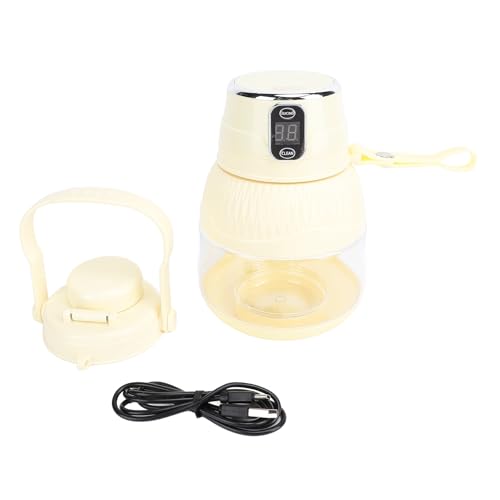 Tragbarer Juicer Cup Cordless Electric Mixer Multifunktional 600 ml für Hausschule Büro Reise Plastik BPA leichte wiederaufladbare USB -Ladung (Hellgelb) von plplaaoo
