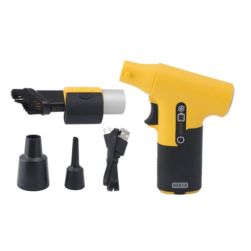 Turbo Jet Lüfter 120000 U/min leistungsstarke Handheld tragbare Mini Air Duster für Haustierhaarentrocknungen Sportkühlung (Gelb) von plplaaoo