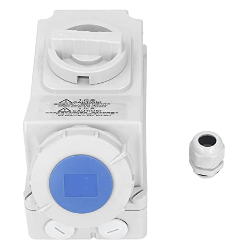 Wasserdichte Steckdose im Freien 32A 3 Pin IP67 wasserdichte staubfeste 2p+E Industrial Interlock Switch Sockel 220-250V von plplaaoo
