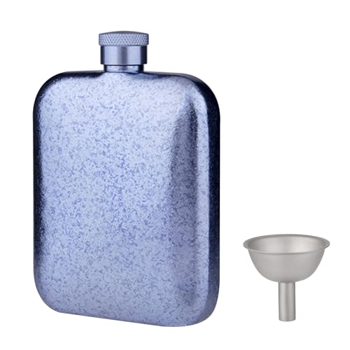 Whiskyflasche Ultra -Licht tragbares reine Titan -Konstruktionsschraube Versiegelung Leckdosenkolk für Männer Outdoor -Reise Eis Blume Eis Blau Optional 11.7x8x2,8 cm (Eisblau) von plplaaoo