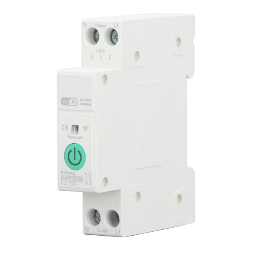 WiFi Messcireer Breaker Smart Metering Leckage Switch App Voice Control -Stromverbrauch Überwachung mit Überlastschutz für Smart -Home -Automatisierung PA66 Material 18mm Breite (32a) von plplaaoo