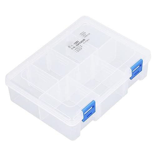 e Teile Organizer 7 Gitter klare Aufbewahrungsbox PP Plastikfach Lagerbehälter mit abnehmbarem Teiler für Schmuckperlen Angelgerätebatterien und e Werkzeuge von plplaaoo