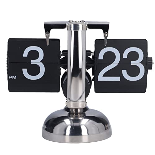 plplaaoo Flip Uhr Retro Mechanische Automatische Seitenumblätter Vintage Tischuhr, Digitale Quarzuhr mit Präzisionszeit, Batteriebetrieben, Elegante Schreibtischuhr für Büro & Zuhause, 8.1*6.7*3.5in von plplaaoo