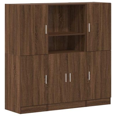 plplaaoo 3-TLG. Küchenschrank-Set Braun Eichen-Optik Holzwerkstoff von plplaaoo