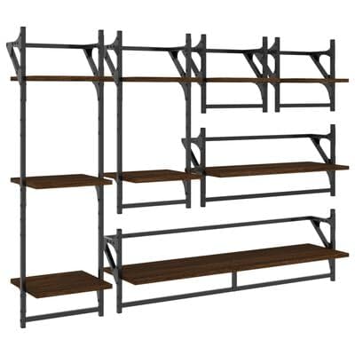 plplaaoo 6-TLG. Wandregal-Set mit Stangen Braun Eichen-Optik plplaaoo 6-TLG. Wandregal-Set mit Stangen Braun Eichen-Optik von plplaaoo