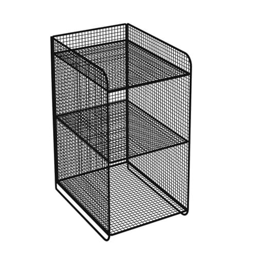 plplaaoo Aufbewahrungsregal Metall Heavy Dut Rack Side Regal Tischende Regalhalter für Haushaltsschlafzimmer Robustes, vielseitiger Organisator Modernes Design Langlebiger Raumretter (Schwarz) von plplaaoo