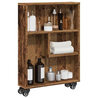 plplaaoo Aufbewahrungswagen Schmal Altholz-Optik 48x13x68 Holzwerkstoff von plplaaoo