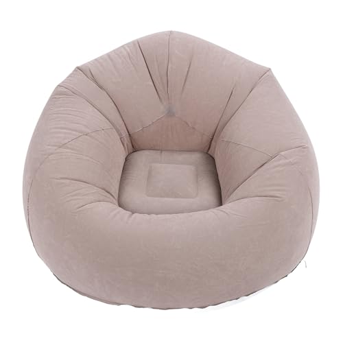 plplaaoo Aufblasbare Lounge Stuhl Blowing Sofa Couch tragbare komfortable Entspannungsmöbel für Wohnzimmer Schlafzimmer Balkon Lesesaal Grau Eco Friendly PVC Flockenmaterial 75x75x45 cm von plplaaoo