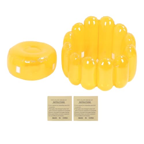 plplaaoo Aufblasbarer Sofa Stuhl tragbare Outdoor -Blow -up -Couchsitz transparente Süßigkeitenfarbe stilvoller langlebiger für Heim Wohnzimmer Schlafzimmer Pool Party PVC -Material (Gelb) von plplaaoo