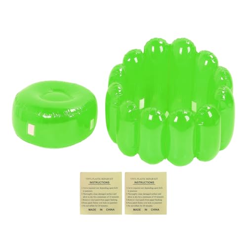 plplaaoo Aufblasbarer Sofa Stuhl tragbare Outdoor -Blow -up -Couchsitz transparente Süßigkeitenfarbe stilvoller langlebiger für Heim Wohnzimmer Schlafzimmer Pool Party PVC -Material (Grün) von plplaaoo