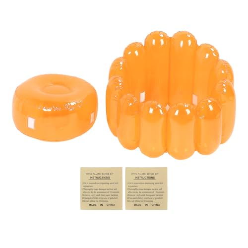 plplaaoo Aufblasbarer Sofa Stuhl tragbare Outdoor -Blow -up -Couchsitz transparente Süßigkeitenfarbe stilvoller langlebiger für Heim Wohnzimmer Schlafzimmer Pool Party PVC -Material (Orange) von plplaaoo