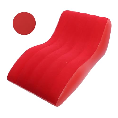 plplaaoo Aufblasbares Lounger -Sofa Premium tragbares komfortable Schlafsofa Bett für Heimpicknicks Wanderpark Reise PVC -Material 155x97x65 cm (Rot) von plplaaoo
