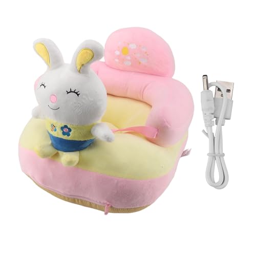 plplaaoo Babysofa Stuhl Plüsch Verstellbare Höhe Bluetooth ermöglicht es, Stützsitz mit Anti -Herbst -Design für Kleinkinder Mädchen weich bequem sicher, wasserdichte saubere niedliche (Hase) von plplaaoo