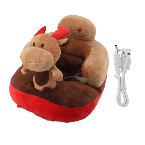 plplaaoo Babysofa Stuhl Plüsch niedliche Cartoon Tierverstellbarer Winkel -Stützsitz mit USB -Kabel für Kleinkinder Mädchen Innen im Freien im Freien (Typ 3) von plplaaoo