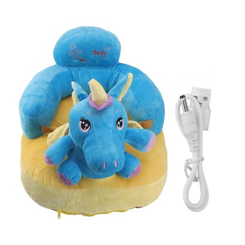 plplaaoo Babystütze Sofa Einstellbarer Winkel Stall elektrisches Kind Setzen (Blaues Pferdmuster) von plplaaoo