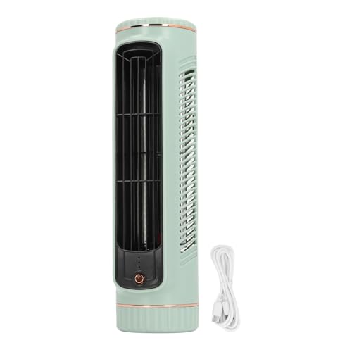 plplaaoo Blattloser Schreibtischkühler Lüfter ruhiger wiederaufladbarer Tischkühlventilator mit 3 Geschwindigkeiten für Home Office Outdoor ABS -Metall 10,5 Zoll Höhe (Grün) von plplaaoo