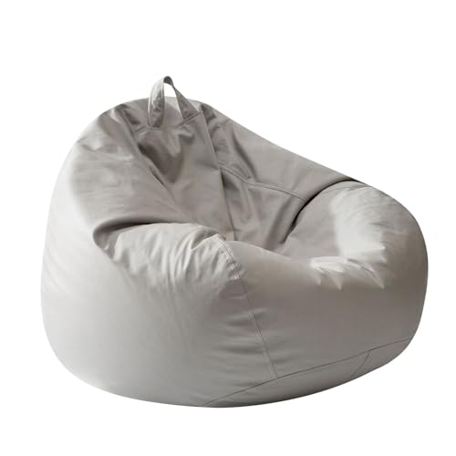 plplaaoo Bohnenbeutel Stuhl weiche Bequeme, atmungsaktive EPP -Partikel Füllung Bohnenbeutelsofa Bett Lounge Stuhl für Schlafzimmer Balkon Wohnzimmer (Leicht beige grau) von plplaaoo