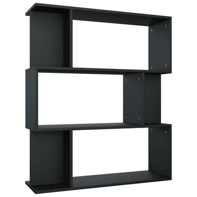 plplaaoo Bücherregal/Raumteiler Schwarz 80x24x96 cm Holzwerkstoff von plplaaoo
