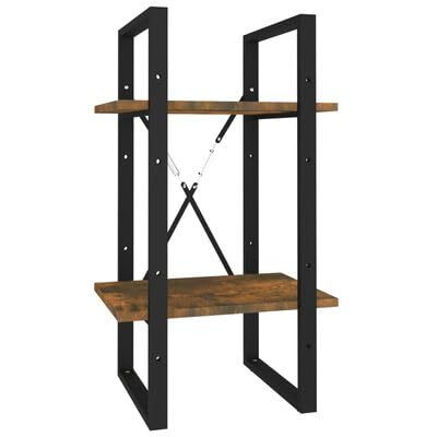 plplaaoo Bücherregal 2 Fächer Räuchereiche 40x30x70 cm Holzwerkstoff von plplaaoo