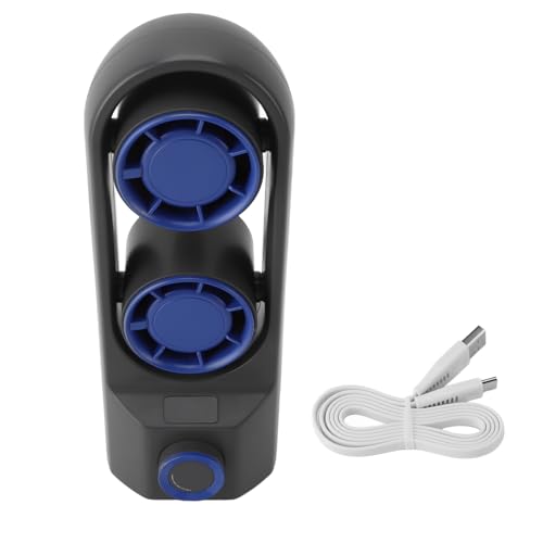 plplaaoo Desktop -Tower -Lüfterprofessaler effizienter stufenloser Geschwindigkeitsgeschwindigkeit Dual Turbine USB wieder aufladbare tragbare Desk -Lüfter mit niedrigem Geräusch (Dunkelgrau) von plplaaoo