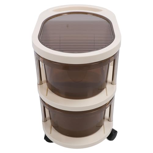 plplaaoo Dienstprogramm Storage Cart mit Schubladen Mobile Multi -Layer -Snack -Organizer Schrank für Wohnzimmer Schlafzimmer Plastik 41x41x29cm (Kaffee) von plplaaoo