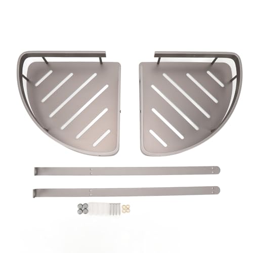 plplaaoo Duschschelfecke Wandmontierer Organizer 2 Tier Badezimmer Toilette Hanging Lagertange Doppelschicht Raumsparende Aluminiumlegierung für Badezimmer und Lagerung von plplaaoo