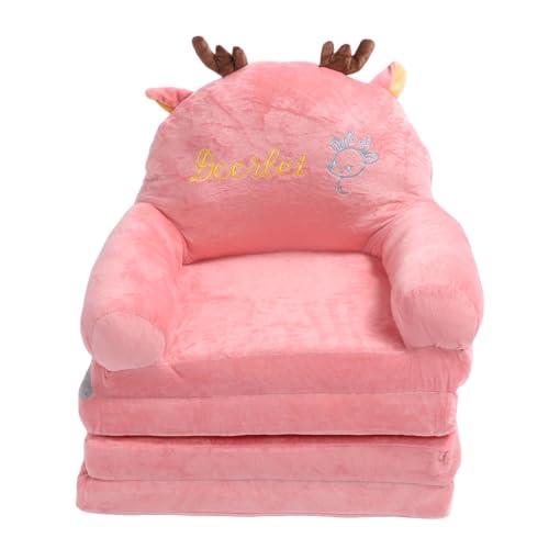 plplaaoo Faltbares Sofa niedliche Cartoonform Bequeme multifunktionale Kinder Couch Falten Sie nach Hause Kindergarten Stoff Schwammmaterial aus (Falten in Vierteln) von plplaaoo