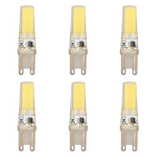 plplaaoo G9-LED-Glühbirne, 6 Stück, G9-LED-Glühbirnen, COB, Dimmbar, Professioneller G9-LED-Glühbirnen-Ersatz Für Wandlampen, Tischlampen, 220 V, G9-Glühbirnen-Ersatz(White Light) von plplaaoo