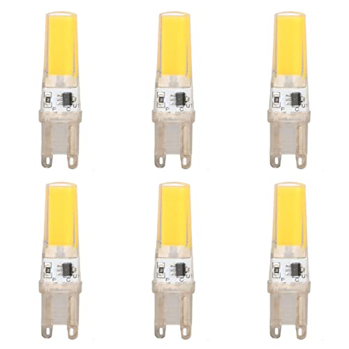 plplaaoo G9-LED-Glühbirne, 6 Stück, G9-LED-Glühbirnen, COB, Dimmbar, Professioneller G9-LED-Glühbirnen-Ersatz Für Wandlampen, Tischlampen, 220 V, G9-Glühbirnen-Ersatz(warm Light) von plplaaoo