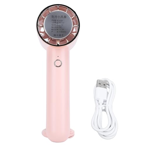 plplaaoo Handheld -Kühlungslüfter USB -Ladegeladen tragbarer Halbleiter Kaltkompress Mini Hand Desk Lüfter für Outdoor -Wanderung ABS 16x5cm 185g (Rosenate) von plplaaoo
