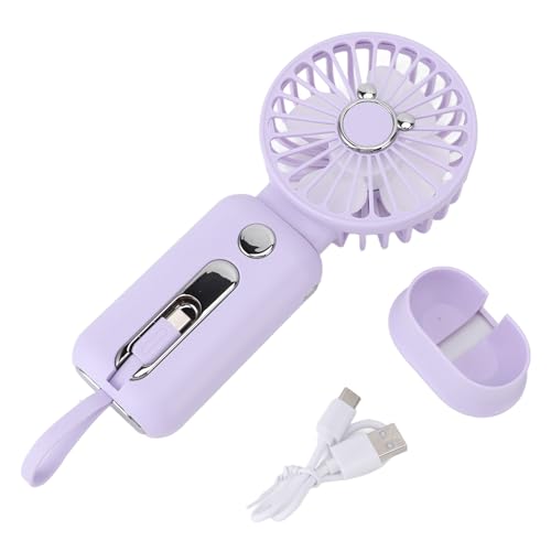 plplaaoo Handheld Lüfter Telefon Ladegerät Power Display abnehmbarer stille persönlicher USB -Desk -Fan mit Power Bank (Violett) von plplaaoo