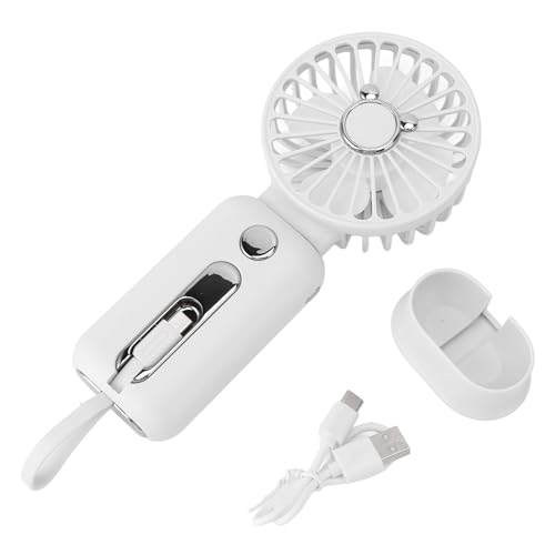 plplaaoo Handheld Lüfter Telefon Ladegerät Power Display abnehmbarer stille persönlicher USB -Desk -Fan mit Power Bank (Weiß) von plplaaoo