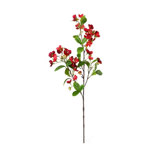 plplaaoo Hydrangea Simulation Blume künstliche Hydrangea Blütendekoration langlebige Kunsthortensee Blume für Home Office Seidengewebe 80 cm 18 Blumenköpfe (Rot) von plplaaoo