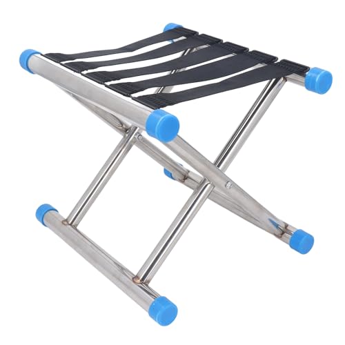plplaaoo Klapp hocker im Freien tragbar Heavy Duty 60kg Lade kapazität Camping Hocker Sitz zum Angeln Edelstahl 600D Oxford Stoff (A) von plplaaoo