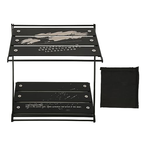 plplaaoo Klapptisch Rack Schwarzer Lagerregal Aluminiumlegierung Z Form Mehrzweck 2 -Tier -Camp -Zubehör für Picknick im Freien von plplaaoo