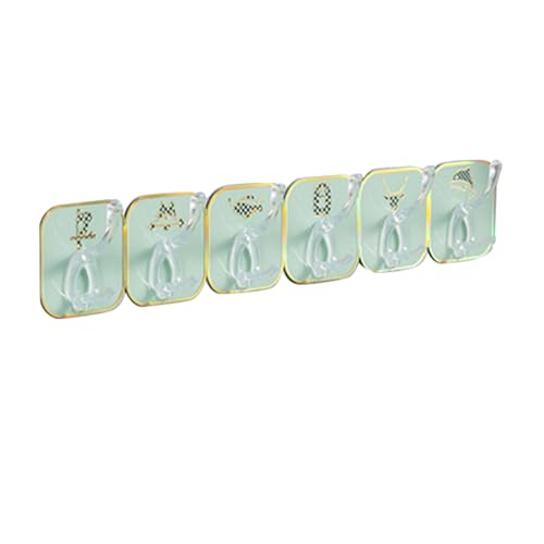plplaaoo Klebstofftürhaken Starkes Klebress -Loch 6 Reihen Multifunktionale Wand Hanging Haken für Küchenbad Wohnzimmer (Grün) von plplaaoo