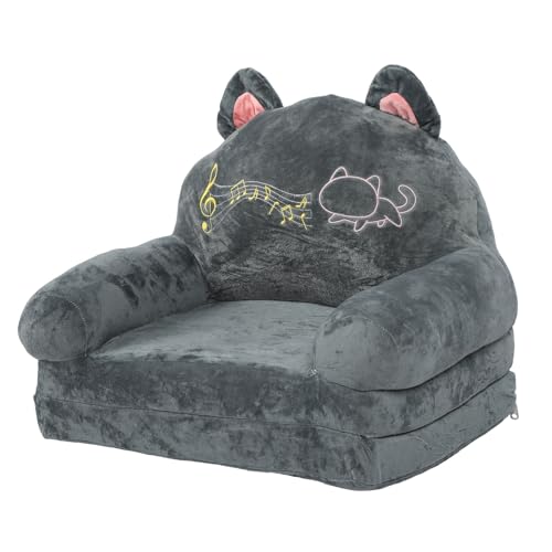 plplaaoo Kleinkindstuhl Couch Cabrio -Sofa ausklappen Lounger Flip Open Couch Schläfer Kinder Armlehnen Stuhlbett für Kinder Lesen RELET -Stoffschwamm (Falten in Zwei Hälften) von plplaaoo