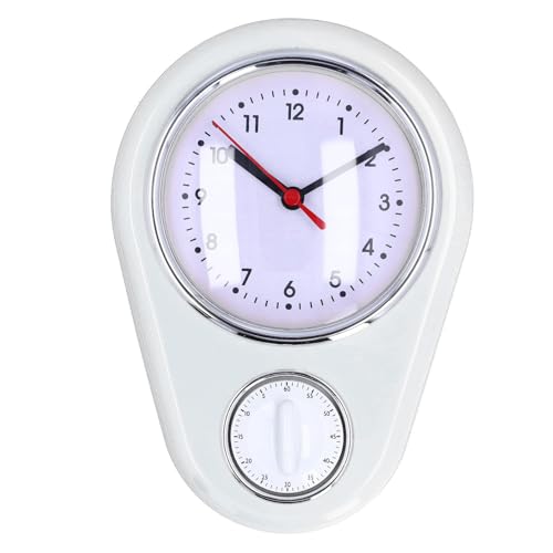 plplaaoo Küchentimer Wanduhr 9 Zoll Stille Betrieb Multifunktion präzise Zeit Quarzuhr für Heimküche Großes Display einfach zu verwenden stilvolles Design ABS -Material (Weiß) von plplaaoo